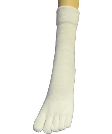 COUVER Men's Winter 5-Finger Yoga Toe Socks - Medium White | Thick Toed, Quarter Midcalf Style - Buy Online on GoSupps.com