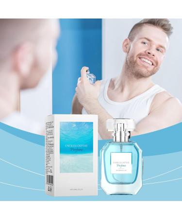 Mens Perfume Delicate Vegan Eau De Parfum Sweet Beauty Products Suitable for Special Occasions Perfume Gift for Men 8.3x4.6cm Light blue - Buy Online on GoSupps.com