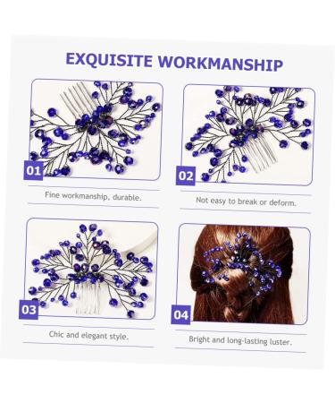 Beatifufu Bridal Wedding Comb Hair Insert Comb Bridal Hair Accessories Wedding Hair Comb Bridal Side Combs Women Hair Combs Blue Zircon Hair Comb Bride Wedding Headdress Bridal Headpieces - Buy Online on GoSupps.com