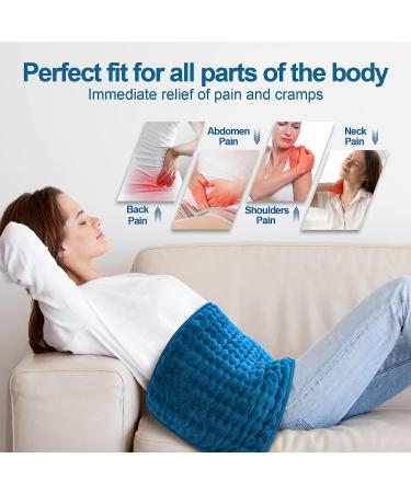 Electric Heating Pad for Back Pain Relief - 6 Heat Settings, Auto-Off, Moist/Dry Heat - Christmas Gift - 12 x 24 Navy Blue - Buy Online on GoSupps.com