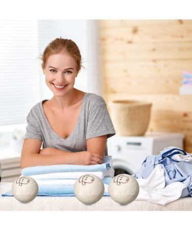 6-Pack Wool Dryer Balls Reusable Natural Fabric Softeners Reduces Clothing Wrinkles and Saves Drying Time Laundry Balls for Dryer - Buy Online on GoSupps.com