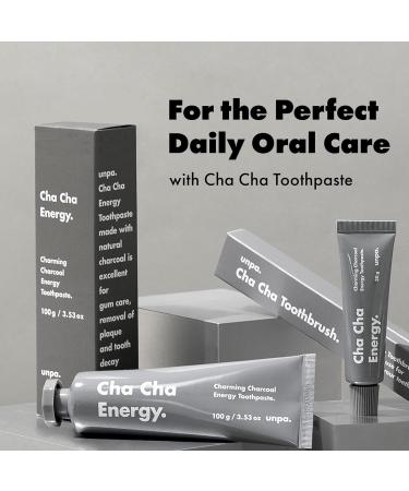 Unpa Cha Cha Energy Toothpaste | Activated Charcoal Organic Ingredients Fresh Mint Flavor | Natural Stain Removal & Gum Disease Prevention - 100g - Buy Online on GoSupps.com