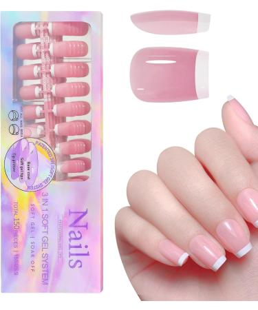 White French Tip Press on Nails Glossy Aesthetic French Nails Reusable and Detachable | False Nails Accessories for Dating Gathering Wedding Home Traveling Puchen 04 - Buy Online on GoSupps.com