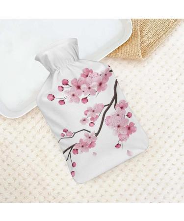 Cherry Blossom Hot Water Bottle with Plush Cover - Hand Warmer for Adults & Kids | 26.5x15.3cm - International Shipping Available - Buy Online on GoSupps.com