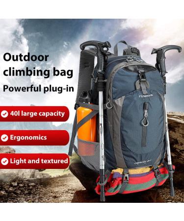 FENGDONG 40L Waterproof Lightweight Hiking Camping Travel Backpack Blue - Unisex - Buy Online on GoSupps.com