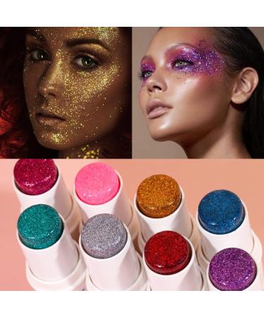 Waterproof Mermaid Face Glitter Stick - #07 Red Sparkling Body & Hair Glitter Gel for Makeup - Buy Online on GoSupps.com