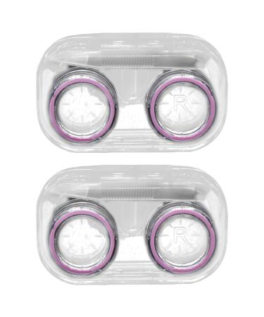 Container with Sealing Ring Portable Tweezers Transparent Glasses Holder Box for Office Pink 2 Pieces