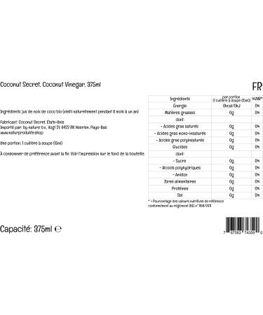 Buy Coconut Secret Raw Coconut Vinegar 12.7 fl oz - Organic & Unfiltered - Buy Online on GoSupps.com