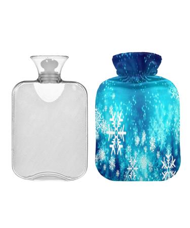 KCL Deci hot water bottle with cover winter snowflake Christmas 2l hot water bottle hot water bag for menstrual cramps neck and shoulder pain handwheel warmer