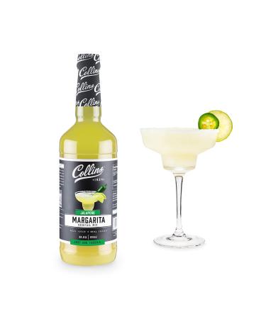 Collins Jalapeno Margarita Mix | Made With Real Jalapeno Puree and Lime, Lemon and Orange Juice With Natural Flavors | Cocktail Recipe Ingredient, 32 fl oz