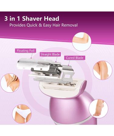 YHC 5-in-1 Electric Razor & Epilator for Women - Wet/Dry Hair Removal - Rechargeable Cordless - 3s Locking - Bikini Legs Arms Underarms - Buy Online on GoSupps.com