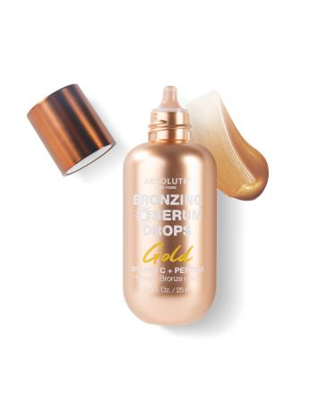 Absolute New York Bronzing Serum Drops with Vitamin C and Peptide Radiant Hydration Delivers Natural Look (MFBS01 Gold)