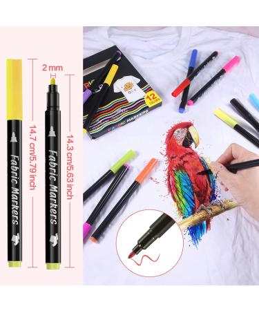 Siumir Fabric Markers for Clothes - 12 Color Cloth Pens for DIY Arts - 0.24 oz (Pack of 12) - Buy Online on GoSupps.com