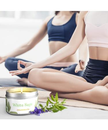 Chandelita White Sage Fragrance Candle - Soy Wax for Cleansing Relaxation Meditation & Chakra Healing - Shop Internationally - Buy Online on GoSupps.com
