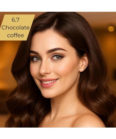 BIONDA Professional Permanent Hair color Color Cream 67 Chocolate Coffee 200ml Double suit Keratine & Moringa Care Longly intense color with gloss 100 gray coverage - Buy Online on GoSupps.com