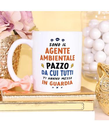 MUGFFINS Environmental Agent Man Mug - in Italian - Tutti ti Hanno messo in Guardia - Funny Gift for Colleagues - Ceramic 11oz Mug Agente Ambientale_masc - Buy Online on GoSupps.com