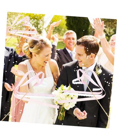 30pcs Heart-Shaped Pink Glitter Wedding Ribbon Sticks | Fairy Wands & Cosplay Decorations - Perfect for Events & Parties - Buy Online on GoSupps.com