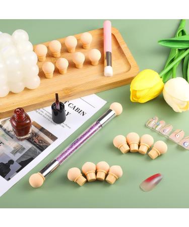 17 in 1 Nail Sponges & Double-Head Ombre Brush Set for Gel Nails - Purple | 16 Replacement Heads - Buy Online on GoSupps.com