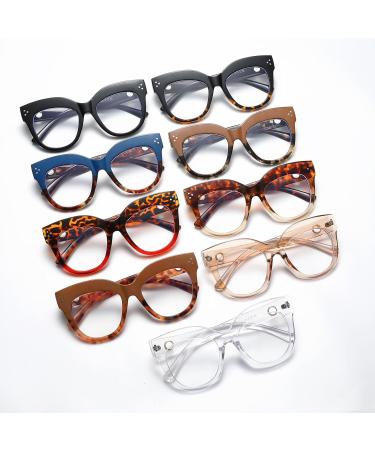 Shop LJCZKA Oversized Blue Light Blocking Cat Eye Glasses for Women - Retro Thick Frame Anti Eye Strain Eyewear - Buy Online on GoSupps.com