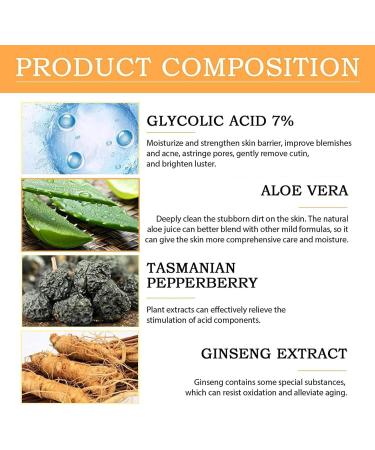Glycolic Sour 7% Toner Hydrating Toner for Face Glycolic Acid Toning Resurfacing Solution Glycolic Acid 7% Facial Exfoliation for Blemishes and Acne Facial Moisturizer-Repair Damage Skin 100ml - Buy Online on GoSupps.com