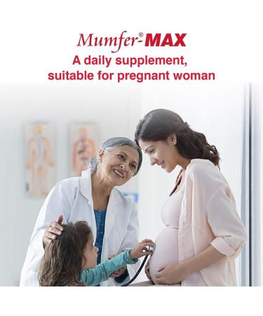 Mumfer-MAX Iron Folic Acid Supplement | 150 Tablets | Vitamin C & Vitamin-B12 for Blood Building Immunity and Energy - Buy Online on GoSupps.com