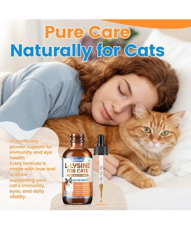 L-Lysine Supplement for Cats - Immune & Respiratory Support for Feline Health - Promotes Eye Function, Reduces Sneezing & Runny Nose - Natural Defense Boost - Roast Chicken Flavor, 60ML - Buy Online on GoSupps.com