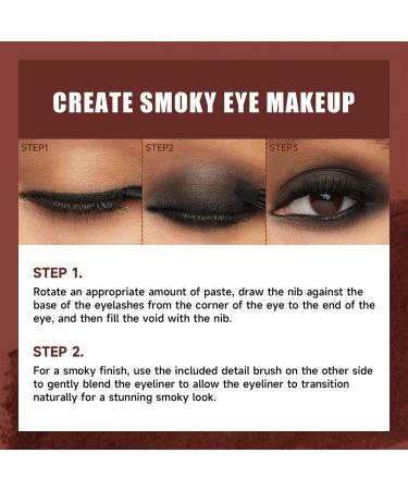 Waterproof Eyeliner Makeup Cream Gel Texture Pen with Brush - Quick Drying Makeup Supplies Eye Liner Eye Pencil Gift for Halloween Party Birthday Christmas Hersil Crow Black - Buy Online on GoSupps.com