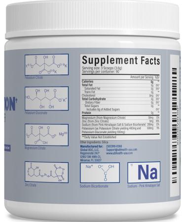 Total Hydration Electrolyte Replacement Mix - Unflavored Powder Supplement (90 Servings) with Potassium Magnesium Zinc & Pink Salt - No Sweeteners - Buy Online on GoSupps.com