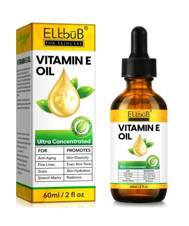 ELBBUB Huile de vitamine E 75 000 UI hydratation ultra concentr e r duction des cicatrices et des vergetures soin hydratant pour le visage le corps les cheveux et les ongles