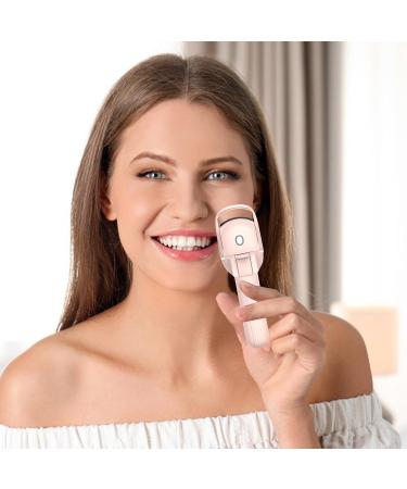 Eyelashes Curler Portable Electric Lash Curling Tool Rapid Heat-up Eye Lash Curler with Temperature Control 3 Modes Silicone Pad for Quick Natural Eye Lashes Pink - Buy Online on GoSupps.com