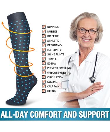 Bluemaple Copper Compression Socks for Men & Women - 6 Pairs | Best for Running Sports Hiking Travel & Pregnancy (L-XL) - Buy Online on GoSupps.com