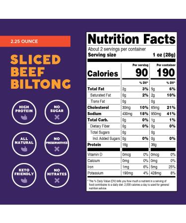 Stryve Original Biltong - Low Fat, Low Carb, Low Sugar, 16g Protein - 4 Pack (2.25oz) - Buy Online on GoSupps.com
