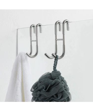 Simtive 12-Inch Shower Squeegee Set with Hooks | Ideal for Shower Doors, Mirrors, and Windows | Silver Finish - Buy Online on GoSupps.com