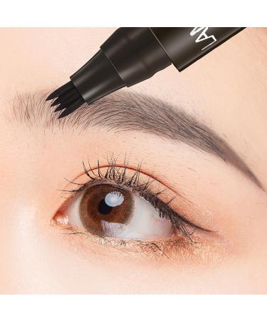 Matezis Eyebrow Pencil 2pcs Lumierez Brow Pen 4 Tipped Precise Brow Pen Long Lasting Microblading Eyebrow Pen (Black) - Buy Online on GoSupps.com