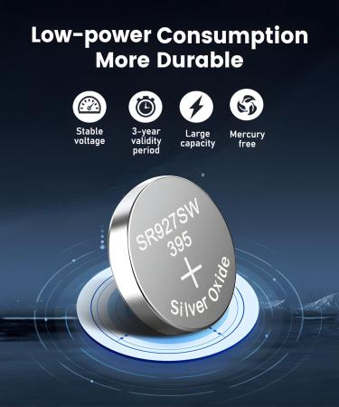 YKM 395 Watch Battery SR927SW 395 399 - 10 Pack Silver Oxide Button Batteries for LED Lights & Calculators | 1.55V AG7 - Buy Online on GoSupps.com