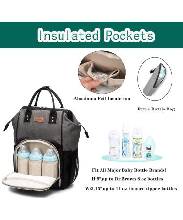Approach Multifunctional Waterproof Mom Backpack | Large Capacity Diaper Bag with USB Stroller Belts & Wrap Pad | LD24 Gray Black - Buy Online on GoSupps.com