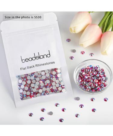 Beadsland 288 PCS Flat Back Rhinestones - Light Red Nail Crystals SS30 (6.4-6.6mm) for Stunning Nail Art - Buy Online on GoSupps.com