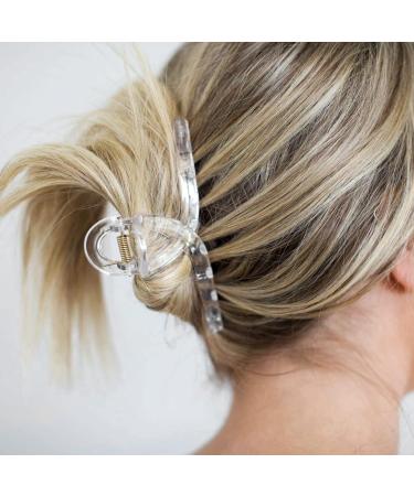 DEEKA 5 Pcs Clear Large Hair Claw Clips - White Thick Long Jaw Barrettes for Women and Girls - Buy Online on GoSupps.com