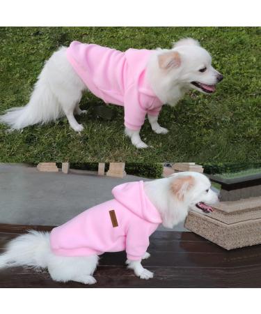 Warm & Lightweight Hualisiji Dog Hoodie - Fleece Sweater for Chihuahua - Soft Textured Easy to Wear Pink (M) - Buy Online on GoSupps.com