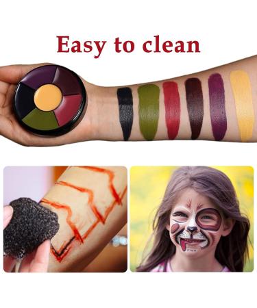 6 Colors Halloween SFX Makeup Kit Bruise Makeup Set with Sponge Bruises Wheel for Body Oil Paint Theatrical Halloween SFX Zombie Makeup Kit Color Paint Bruise Wheel Special Effects Facepaint - Buy Online on GoSupps.com