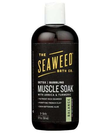 The Seaweed Bath Co. Detox Bubbling Muscle Soak  Balance Tea Tree & Lavender Scent  Nutrient-Rich Bladderwrack Seaweed  Vegan  Paraben Free  12 Fl Oz (Pack of 1)