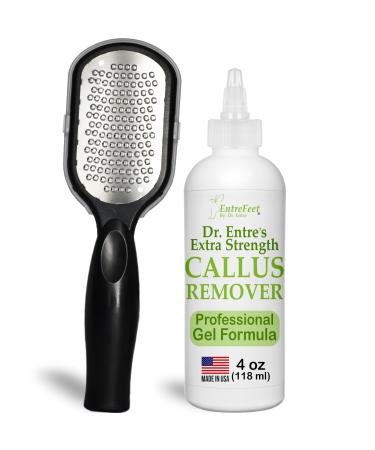 Dr. Entre's Callus Remover Gel & Foot File: Extra Strength Callus Remover for Feet Foot Callus Remover Care Pedicure Tools Supplies Spa Kit Dead Skin Scrubber 4 oz