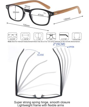 Buy Modfans 4 Pack Reading Glasses +2.00 for Men & Women | High Quality Comfortable Wood Effect Rectangular Design - International Shipping! - Buy Online on GoSupps.com