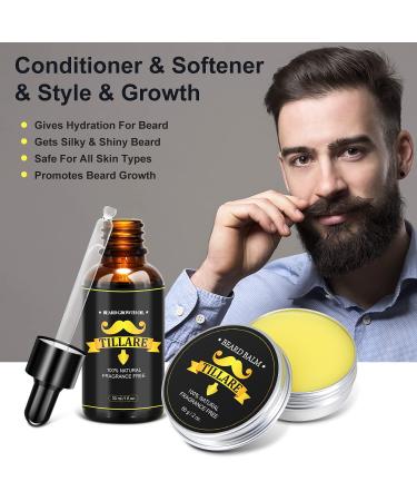 Beard Growth Kit - Derma Roller, Oil, Balm, Comb, Razor & Brush Stands - Men's Gift Set - Buy Online on GoSupps.com
