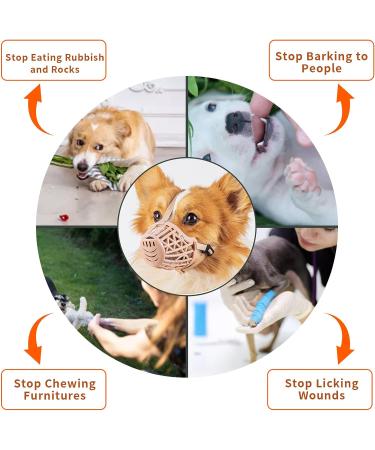 HUI JIN Plastic Basket Muzzle Adjustable Dog Muzzle for Small Medium Large Dogs Light Khaki Pack of 7 color-1 - Buy Online on GoSupps.com