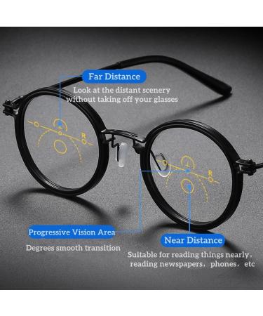 ZUKKY Retro Progressive Multifocus Reading Glasses - Round Black/Tortoiseshell Blue Light Blocking Readers for Men & Women AM30 - Shop Internationally! - Buy Online on GoSupps.com