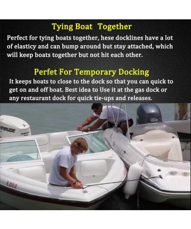 Boaton Boat Bungee Dock Lines - Ideal for Quick & Easy Boat Tying and Rafting | Adjustable Fender Lines - Perfect for Temporary Docking - Buy Online on GoSupps.com
