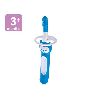 MAM Massaging Baby Toothbrush & Gum Cleaner with Brushy The Bear Character - Interactive App Included - Blue - Boys 3+ Months - 1 Count - Buy Online on GoSupps.com