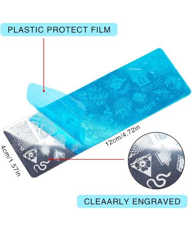 NICENEEDED Animal Nail Art Stamping Plates Set 6Pcs Design Nail Stamp Templates with Nail Stamper & Nail Scraper & Storage Bag Checkerboard Flowers Nail Plate for Nail Art Equipment Style 3 - Buy Online on GoSupps.com