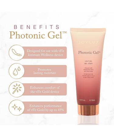 Joylux Photonic Gel with Aloe Vera & Hyaluronic Acid - Moisturizing Formula for vFit Gold Intimate Health Device - 75mL (2.5 Fl Oz) - Buy Online on GoSupps.com